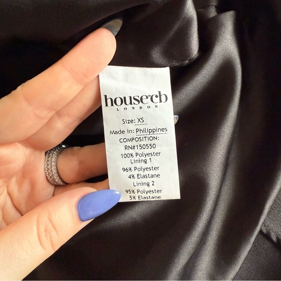 House of CB - Janis - Black Satin Corset Midi Dress - Picture 9 of 16